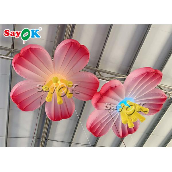 Fleur menée gonflable accrochante d'Oxford 1.5m de rose de décoration