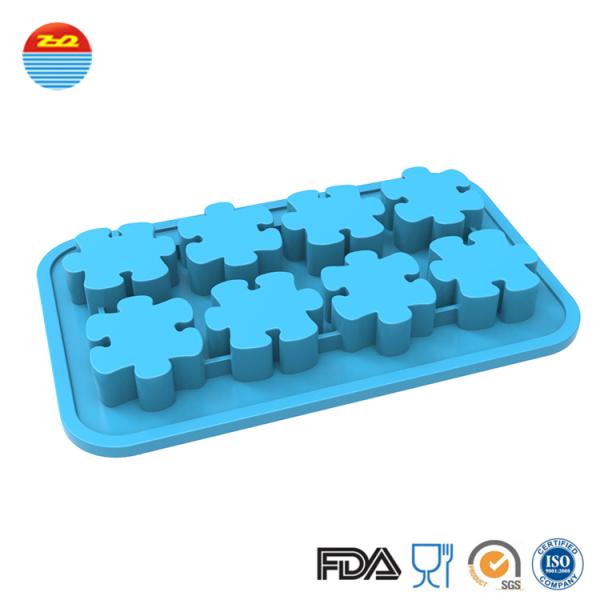 Jigsaw Cute Ice Cream Silicone Ice Trays Non Plastic 180*110*18.3mm