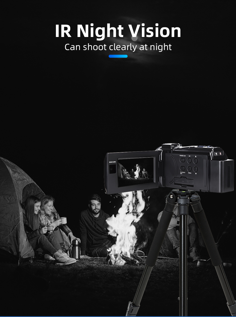 OEM/ODM 4k Dual Lens Digital Video Camera 48mp Camcorder for Youtube Vlogging with Wifi Digital Camera Recorder