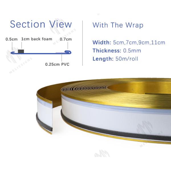 Durable Channelume Aluminum Extrusion Shapes 0.5 MM Brushed Gold Color Painting