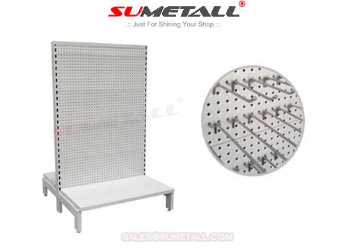 Durable Retail Store Shelving Dimpled Peg Panel , Steel Display Shelves For Shops