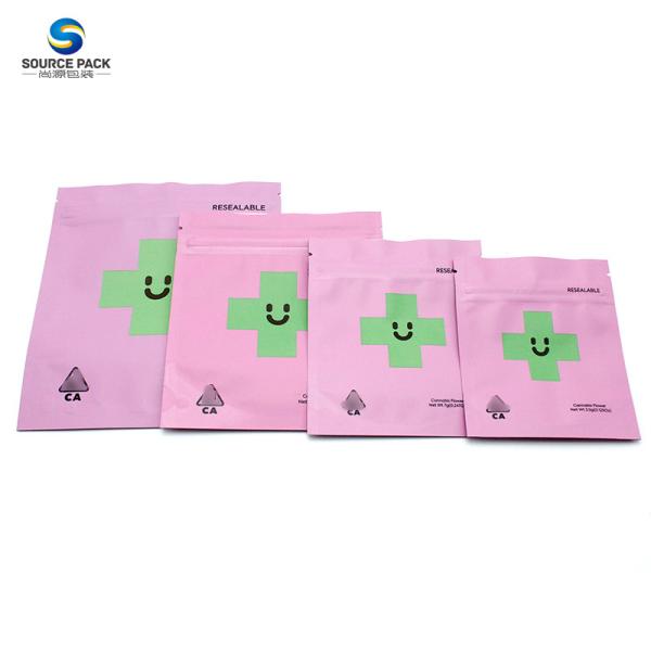 CBD Mylar Weed Packaging Bags Digital Printing Stand Up Pouch With Zipper