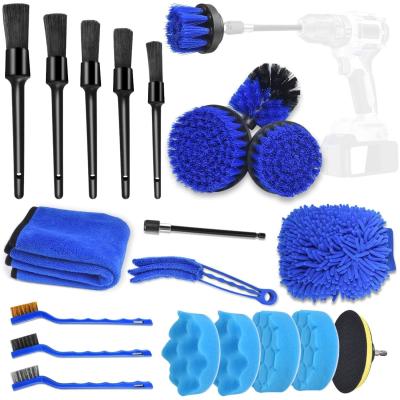 21 Pcs Ferramentas de limpeza de automóveis Kit de polir almofadas de esponja para rodas Painel de instrumentos Interior