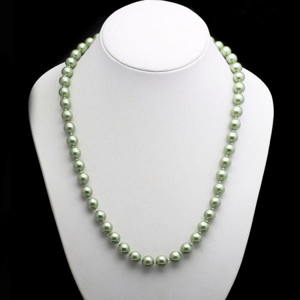 Luxury Luster Green Round 10mm Shell Pearls Necklace 22 inches(N10628)