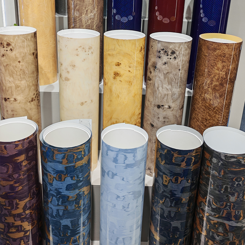 High Gloss Burl Wood PVC Film | Luxury Architectural Foil for Furniture