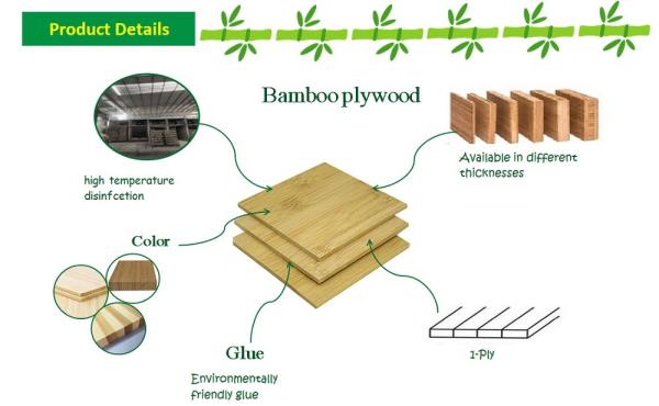 3mm Solid Flat Grain Bamboo Plywood Table Top Decorative Sheets