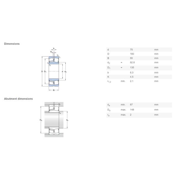 SKF FAG Spherical Taper Roller Bearing 22315E C3 75 x 160 x 55 MM For Electric Machine