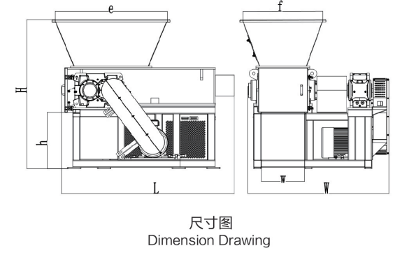Waste Paper Rolls Single Shaft Shredder Machine 75KW Cutting Motor Rotor Diameter 400mm Plastic Film Rolls Crusher Machine