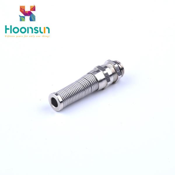 Spiral Metal M12 - M30 Nickel Plated Brass Cable Gland With Anti Bending Spring