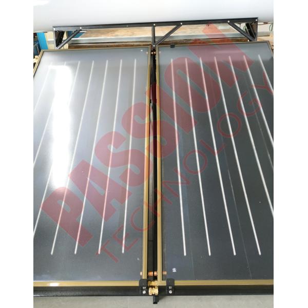 calentador de agua solar a presión el tanque blanco de la placa plana 300L, colector plano Titanium azul