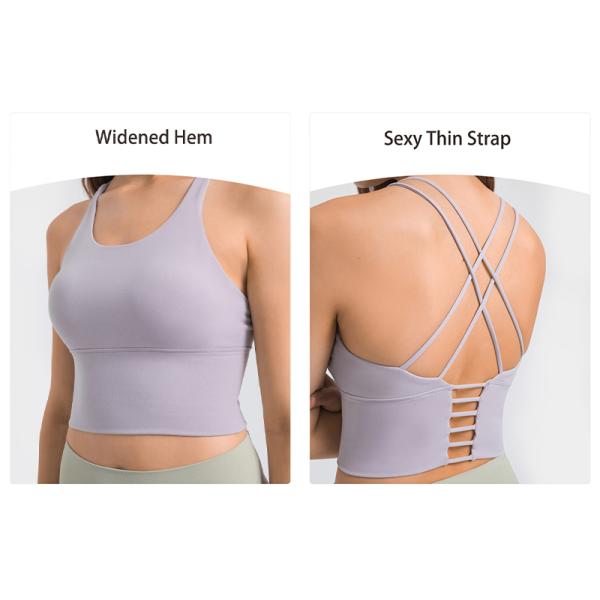 Разминка задней части Criss бюстгальтеров спорт женщин йоги Strappy проложила беспроводную верхнюю часть йоги