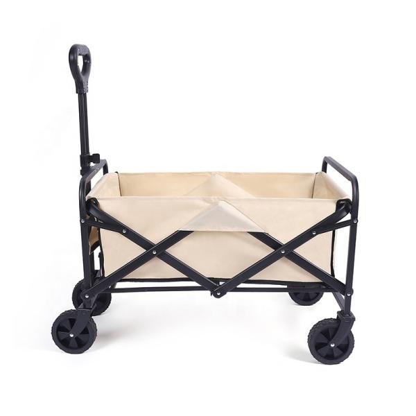 80L Folding Wagon Cart with 5 PVC Wheels and Adjustable Handle
