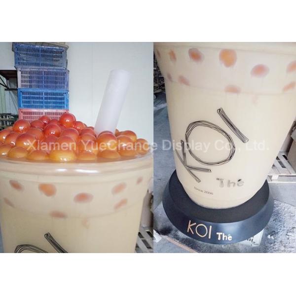 Escultura de gran tamaño de la taza de té de la burbuja de la fibra de vidrio de las estatuas decorativas al aire libre de la resina