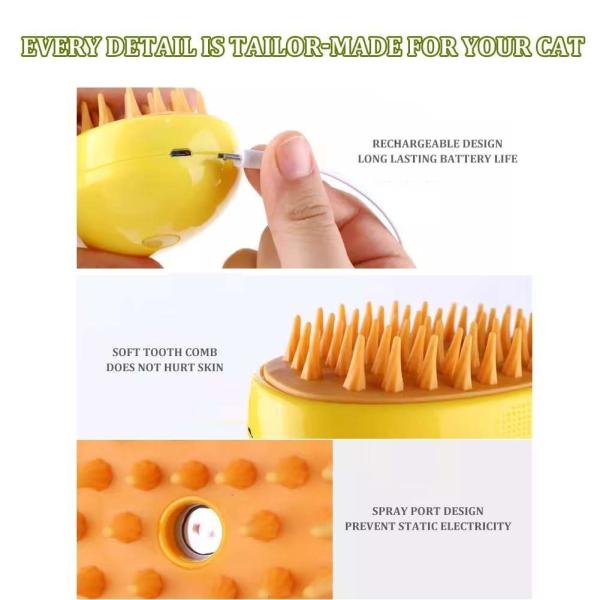 Multifunctional Rechargeable Pet Hair Brush Misty Cat Spray Brush Self Cleaning