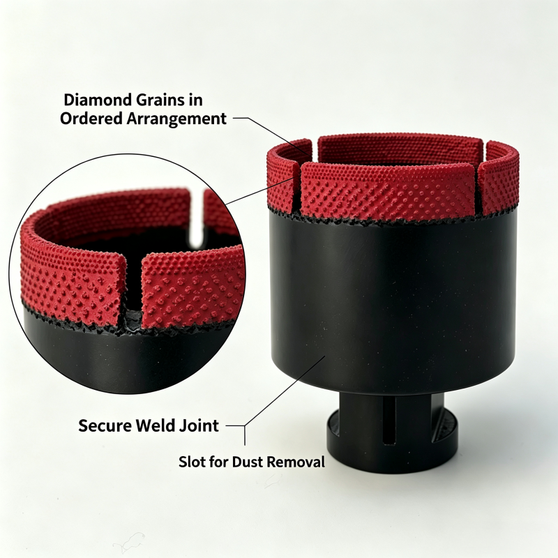 Diamond Height 10mm Or Customized Ordered Vacuum Brazed Diamond Core Drill Bit Diamond Length 60mm Engineered For And Accurate Drilling