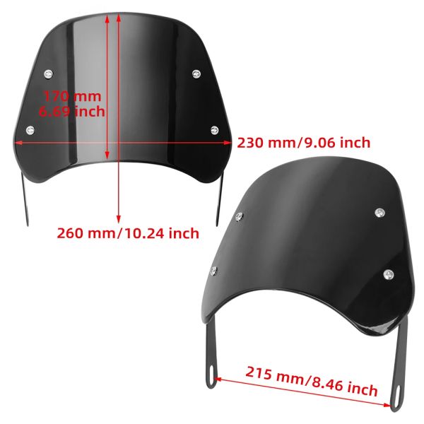 Easy Assembly Motorcycle Windshield Deflector for Various Models Including for Honda and for Kawasaki with 5 7 Inch Lights