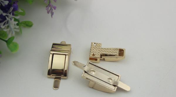 Small design purse metal zinc alloy light gold decorative hardware lock