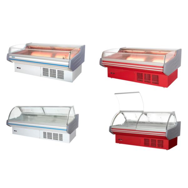 Butcher Shop Fruit Store Deli Food Display Cooler Chiller  Flip Or Non - Flip Cover SS