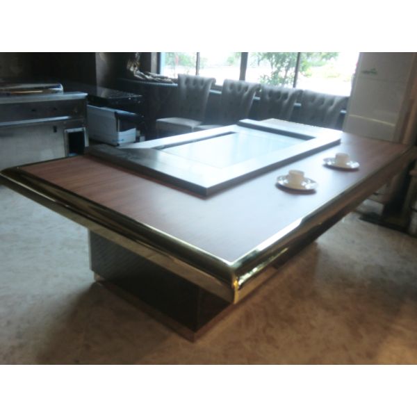 Stainless Steel 304 Teppanyaki Grill Table with 10 Seats and 8KW Heat Power for Commercial Use