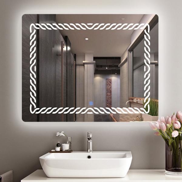Wall Mount LED Bathroom Mirrors With Aluminium Frame / Touch sensor