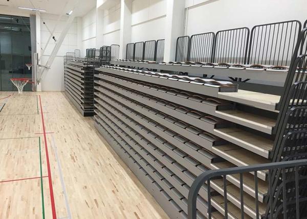 Indoor Telescopic Seating Systems Customized Gray Seats Nose / Riser Mounted