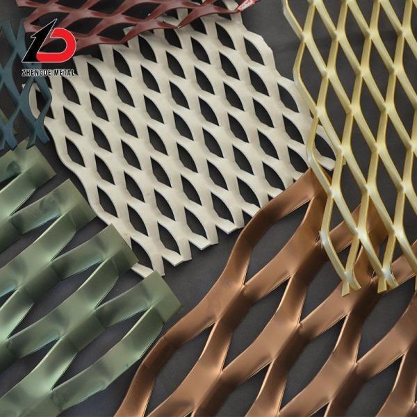 装飾用 美しいアルミニウムエキスパンドメタルメッシュ 溶融亜鉛メッキ カラーカスタマイズ ゴールド、シルバー、ブラック、銅 メタルストレッチメッシュ