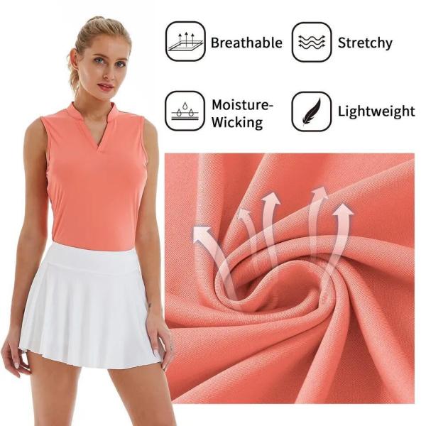                  Women Golf Polo Shirt Slim Fit Lady Embroidered Logo Golf Wear Upf50 Polo Shirts for Women             