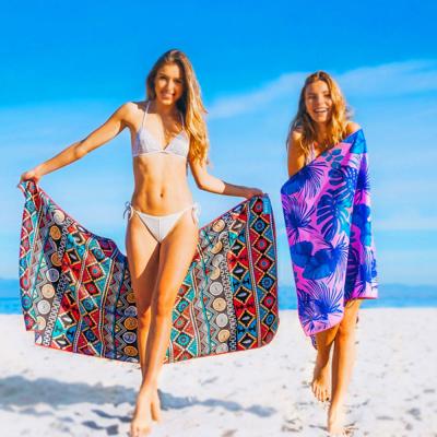 Toalhas de praia da sublimação de Microfibre verdes e branco listrado