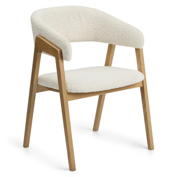 5 Star Hotel Room Minimalist Style White Fabric Solid Oak Leisure Armchair