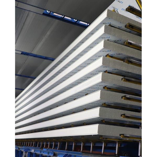 Painel de sanduíche de sala de arrefecimento de espuma de PU 50 mm -200 mm para parede / chão / teto