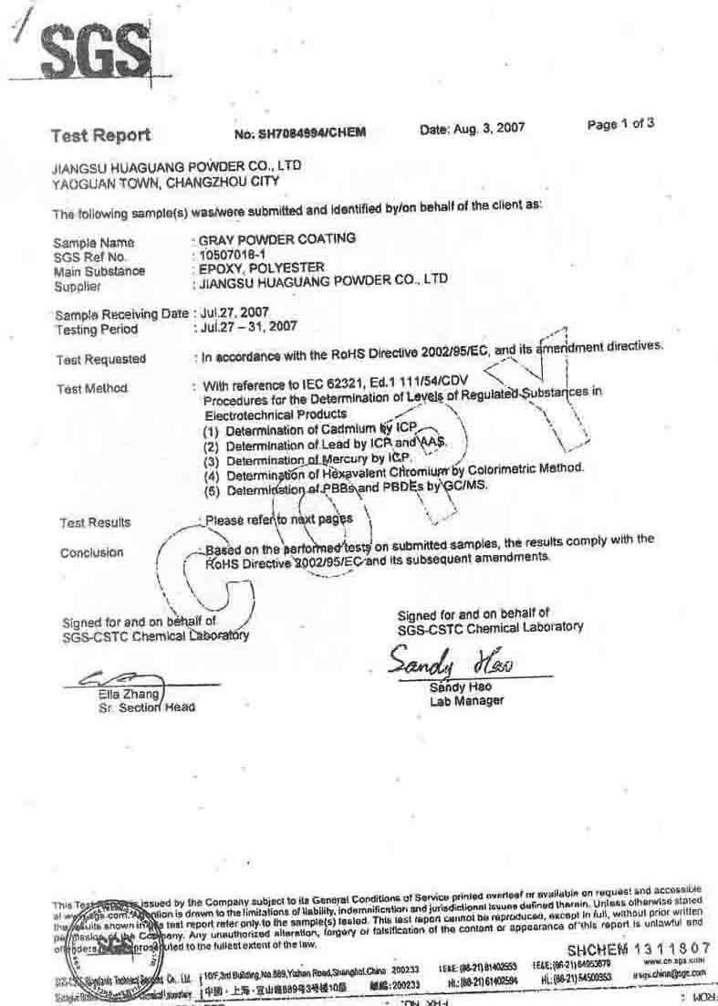 EVENSUN COMPANY LIMITED Certifications