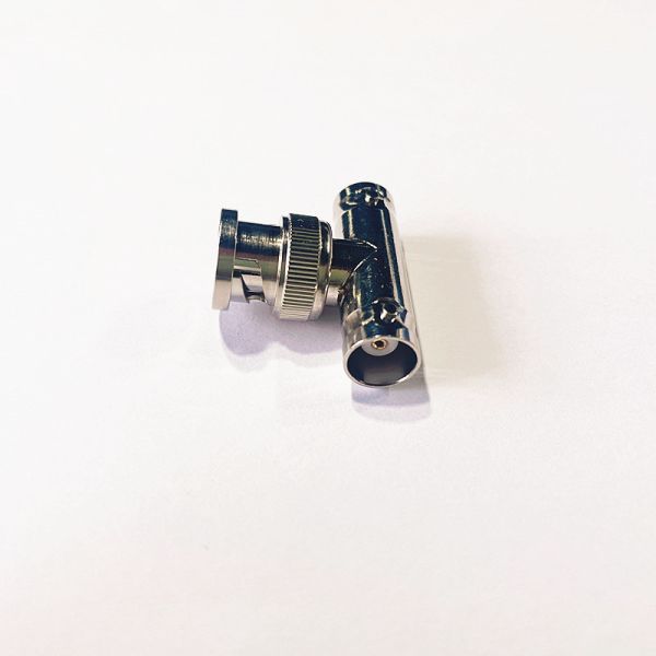 T-Joint RF Adapter BNC Male to Female with DC-4GHz Range Gold-Plated Brass and VSWR ≤1.3