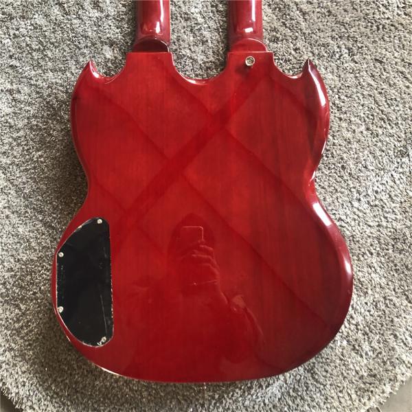 Custom high quality 12 string+6 string double head electric guitar in Wine red Red SG guitar Gold hardware