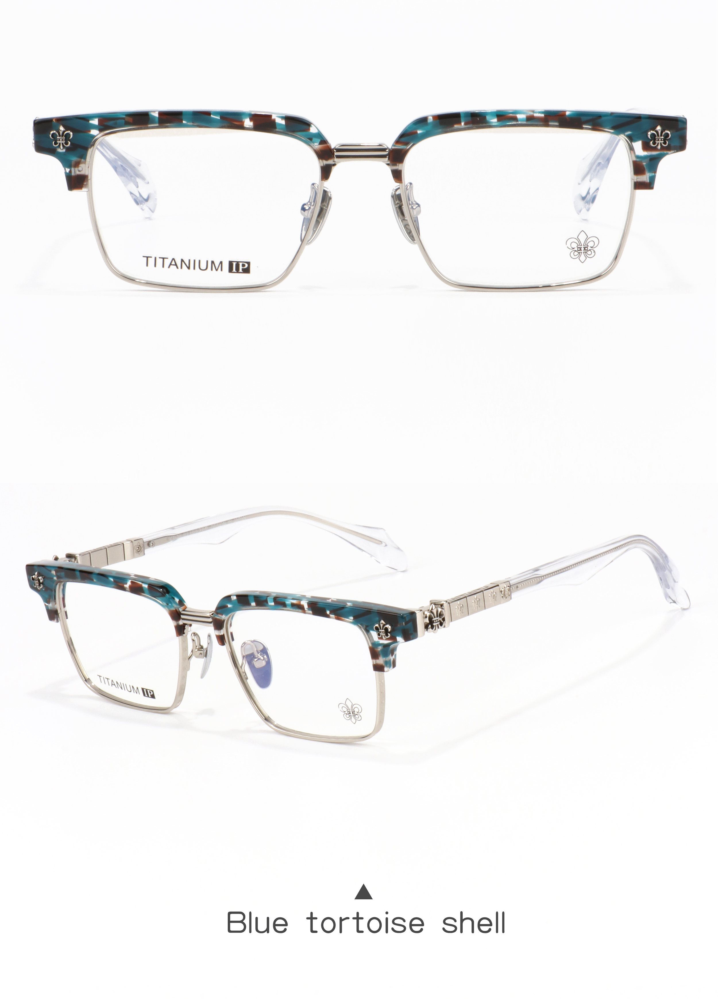 Retro Versatile Half Frame Anti Blue Light Black Silver Optical Prescription Presbyopia Multi Focus Luxury Brand Light Glasses