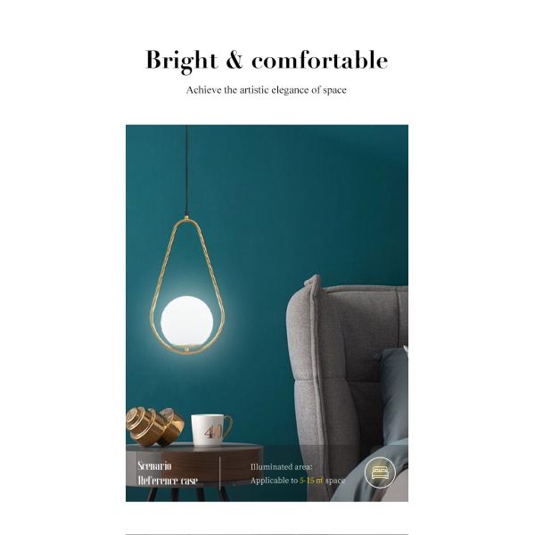 Drop Shaped LED Pendant Light Single Headed 180*350mm Living Room Pendant Light