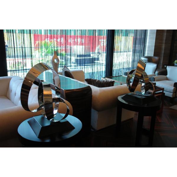 Stainless steel landscape sculpture  with painting,sequare landscape stainless sculpture