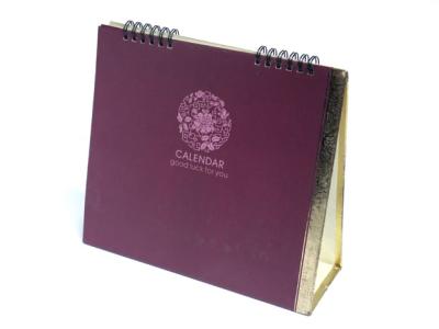 Le bureau de luxe a adapté des services aux besoins du client d'impression de calendrier avec l'estampillage chaud d'or pour la promotion
