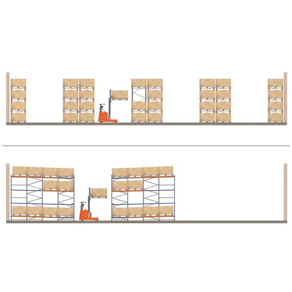 OEM Size Q235B Steel Push Back Shelving Heavy Duty Steel Racking For Bulk Loads