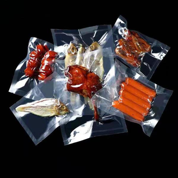Clear Plastic Vacuum Storage Bags Packaging Custom Printed For Freezer Food