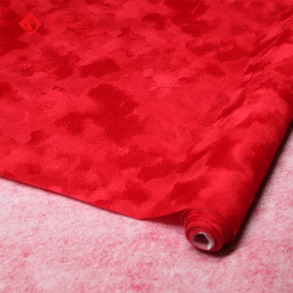 Red Flower Flock Paper Material For Package Box