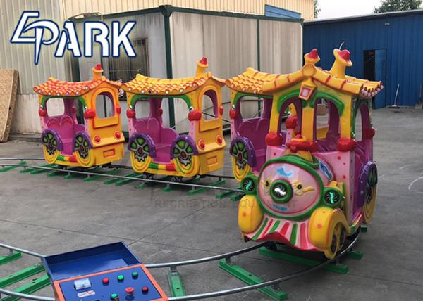 Funny Kiddie Ride Amusement Game Machines Fiberglass 14 Seats Electrical Track Train