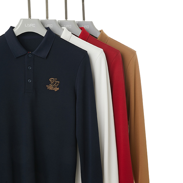 High Elasticity Skin-friendly Fashion Plain Cotton Long Sleeve Apparel Tee Shirts Men's Clothing Polo Tshirts High Quality