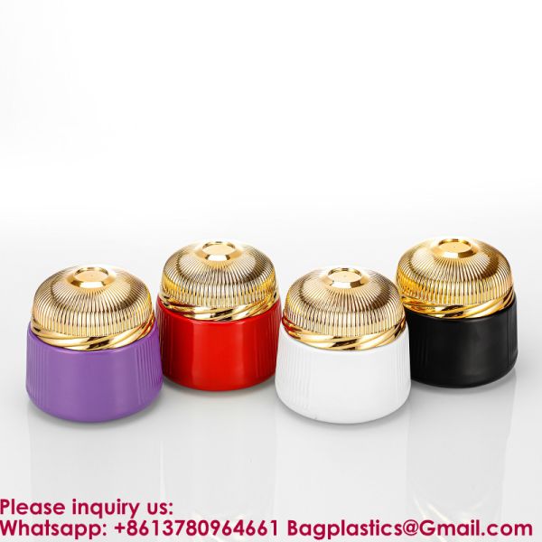 Refillable Glass Cream Jar With Metal Lid, Travel Skincare Container For Lotion And Gloss Storage, Compact Cosmetic Bottle For Middle East Dubai Use GLASS BOTTLE MINI BOTTLE COSMETIC LOTION BOTTLE