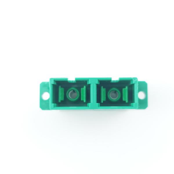 SC APC Dustproof Duplex Coupler com conexão ativa de fibra óptica verde de 2 portas