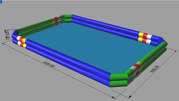 Double Layers Inflatable Water Pool 15*10m Blow Up Swimming Pools For Adults
