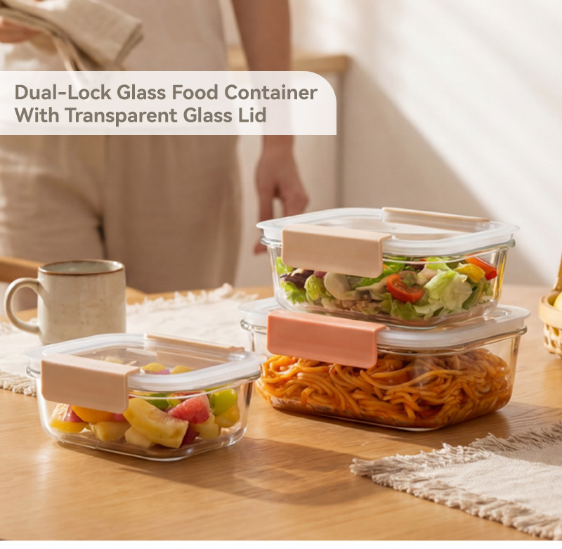IKOO Glass Food Containers with Glass-Lids and Air Vent for leftovers Wholesale Price