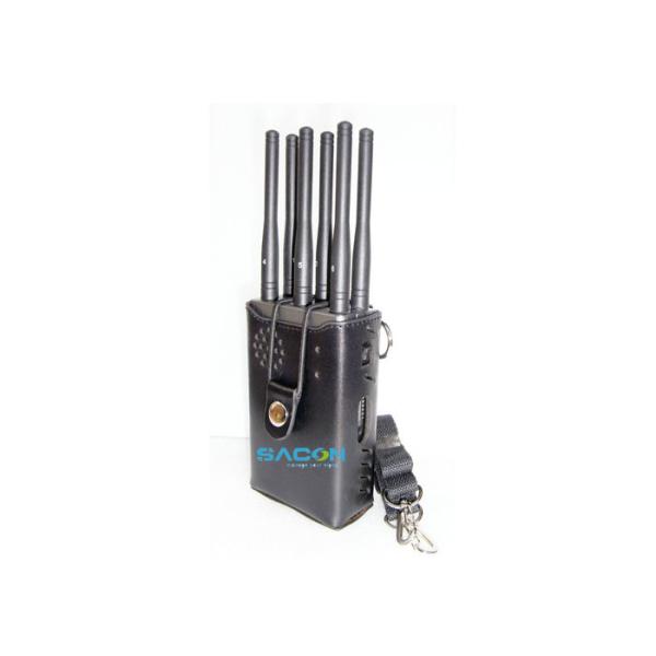 6 Antennas High Power 3W Portable Signal Jammer with 20m Range for WiFi GPS 3G