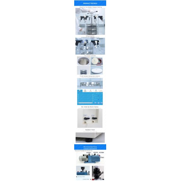 Manifold Gland Benchtop Freeze Dryer 3kg Laboratory Lyophilizer