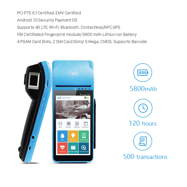 Андроид 7,0 WCT-T90 банкомата MTK MT8735 EMV Handheld мобильный