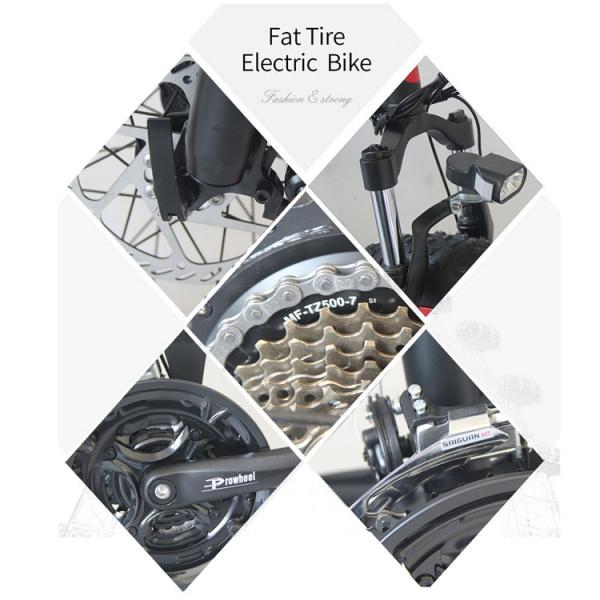 Brushless Geared Folding Fat Tire Electric Bike 750 Watt , OEM Folding Fat Ebike